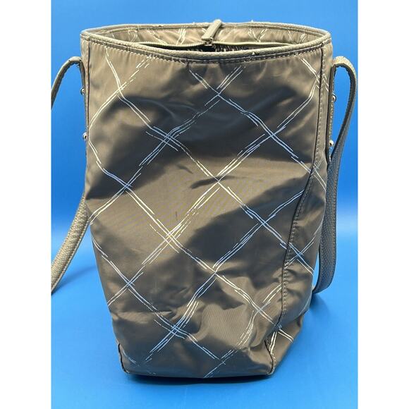 Vera Bradley Preppy Poly Ella Burnished Pewter Large Tote Bag Double Handles - Picture 10 of 12